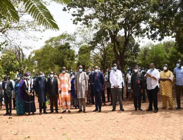 A cross section of WAHO staff with the President of Burkina Faso