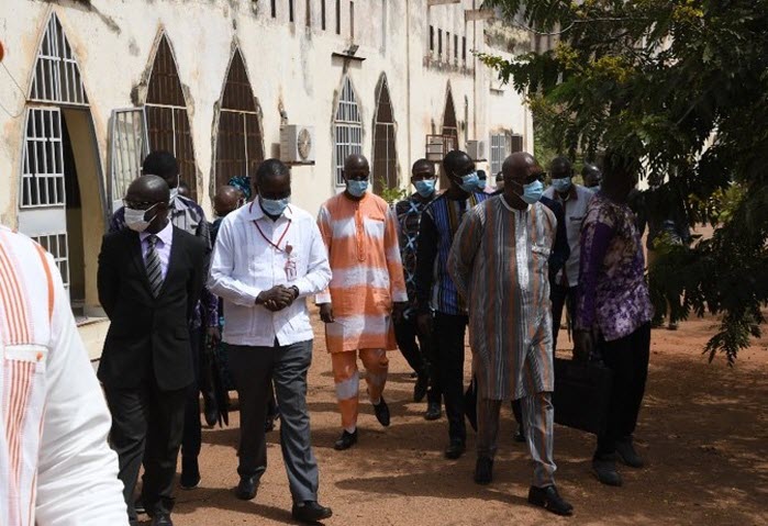 The President of Burkina Faso inspecting WAHO buildings